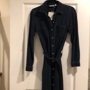 Dress cotton spandex denim look